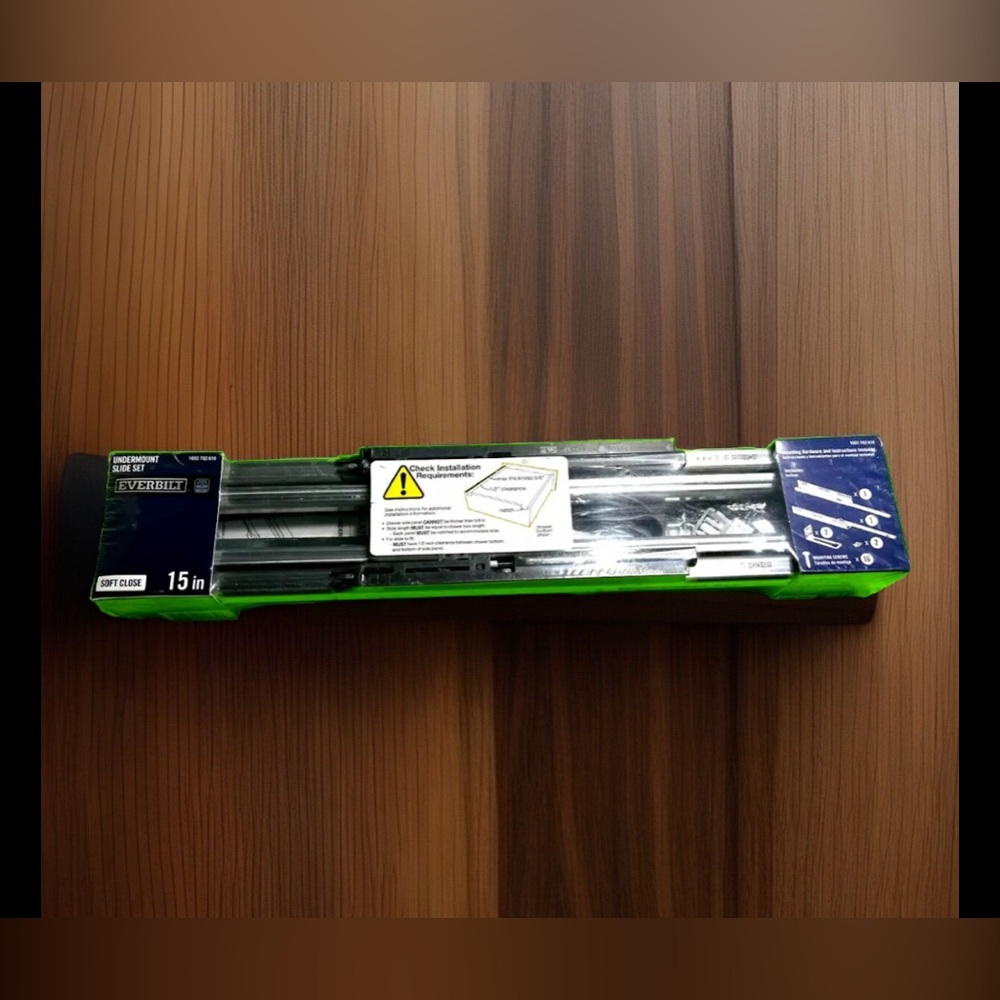 Everbilt 15”” Full Extension Undermount Soft Close Cabinet Drawer Slide Set NEW